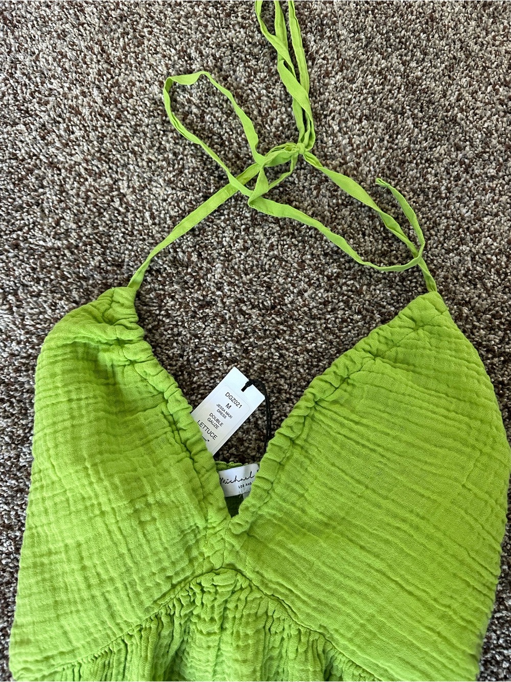 NWT Michael Stars double gauze Jessa Maxi Dress in lettuce - Picture 4 of 4